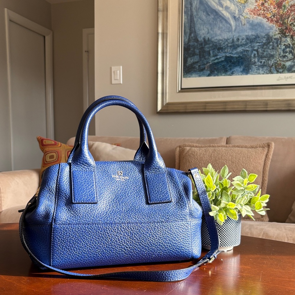 KATE SPADE - EUC Southport Ave Sloan Satchel Cobalt Blue Leather Bag
